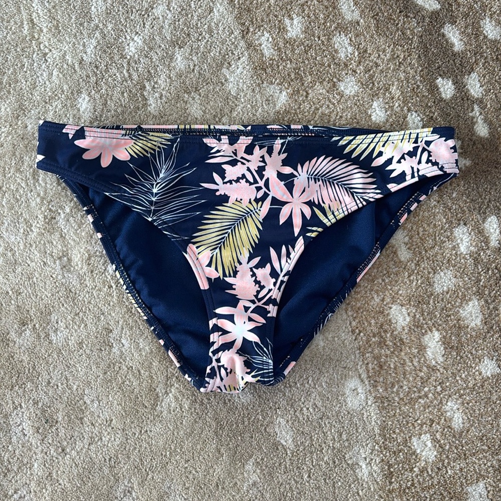 Navy blue floral Roxy girls bikini bottoms size 14